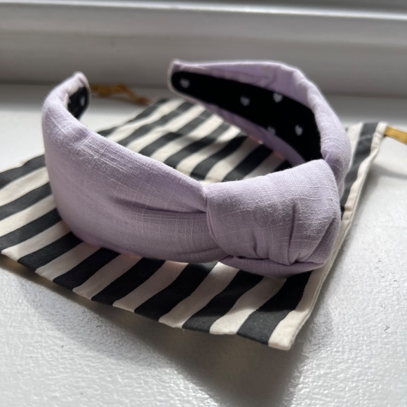 Lele Sadoughi Linen Lilac Top Knot Headband - like new with dustbin! - Picture 3 of 3